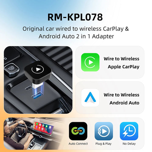 2-in-1 Wireless CarPlay & Android Auto Adapter